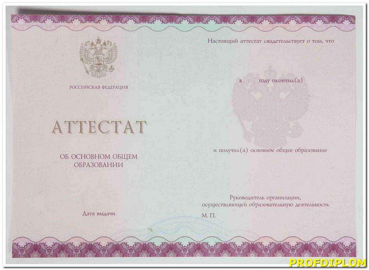 Аттестат 9 классов